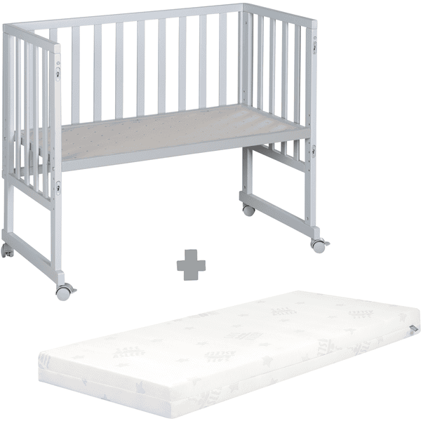 roba Safe asleep® 3 i 1 taupe vugge og samsovningsstol + madras