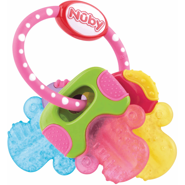 Nûby Beißring mit Eisgel "Schlüssel" in pink