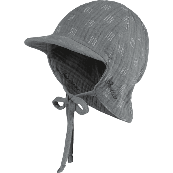 Sterntaler Omkeerbare peaked cap met nekbescherming steengroen