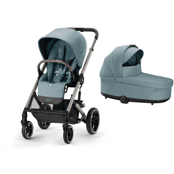 cybex GOLD Balios Barnvagn S Lux Taupe Sky Blue inklusive påbyggnadsdel till barnvagn Spjälsäng S Lux Sky Blue