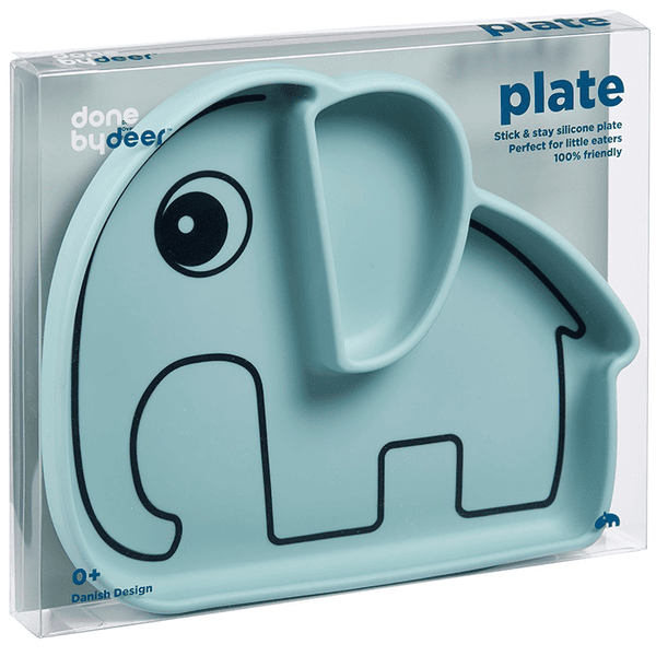 Assiette enfant ventouse antidérapante en silicone wally bleu DONE BY DEER  - Ambiance & Styles