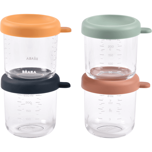 BEABA® Portionsbehälter 4er Set aus Glas, sunrise