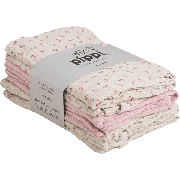pippi Muslin Wipes Pack of 6 Sheer