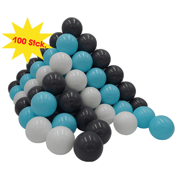 knorr® toys Lekeballer Ø6 cm - 100 lekeballer creme, grå, lysblå