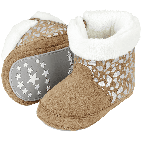 Sterntaler Babystiefel Silberprint braun melange 