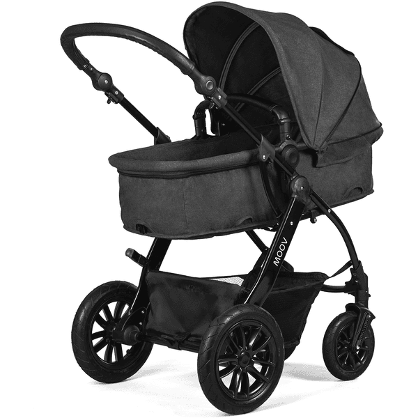 Kinderkraft Kinderwagen 3 in 1 MOOV Kinderwagenset Sportwagen Buggy  Babyschale Große Räder Luftreifen Hohe Verarbeitungsqualität Bequemerr,  Blau : : Baby