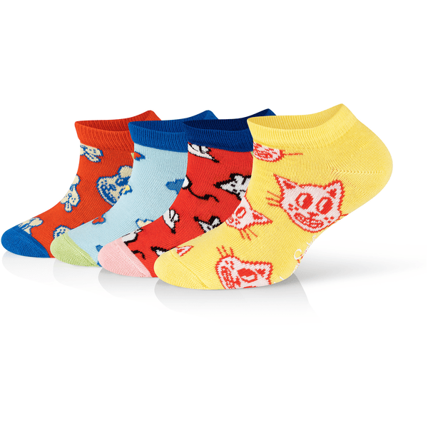 Kids Low Happy Sneakersocken 4-Pack multi_coloured Cat-Dog Socks