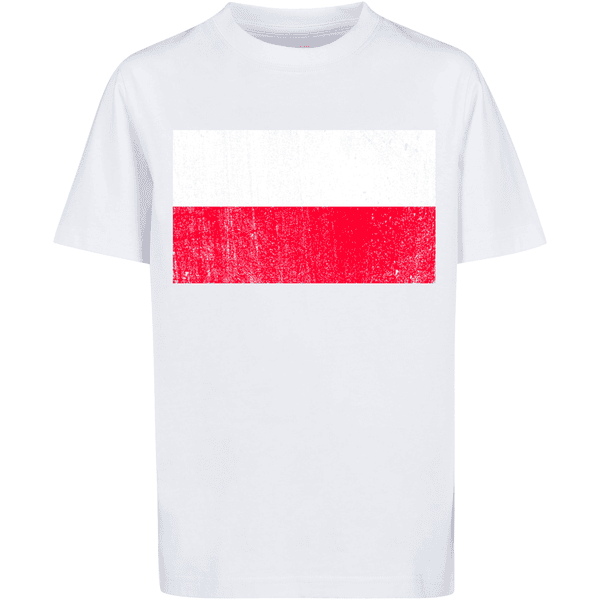 T-Shirt distressed Flagge F4NT4STIC Polen weiß Poland