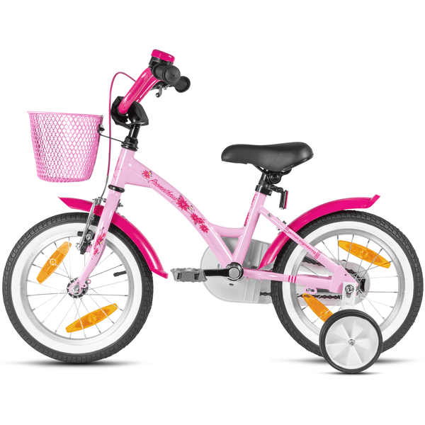 PROMETHEUS BICYCLES® Bicicleta para niños 14'' rosa-blanco Hawk