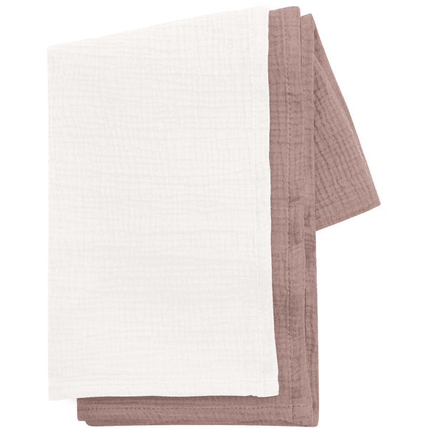 kindsgard himsky muslin filt 2-pack grädde/rosa