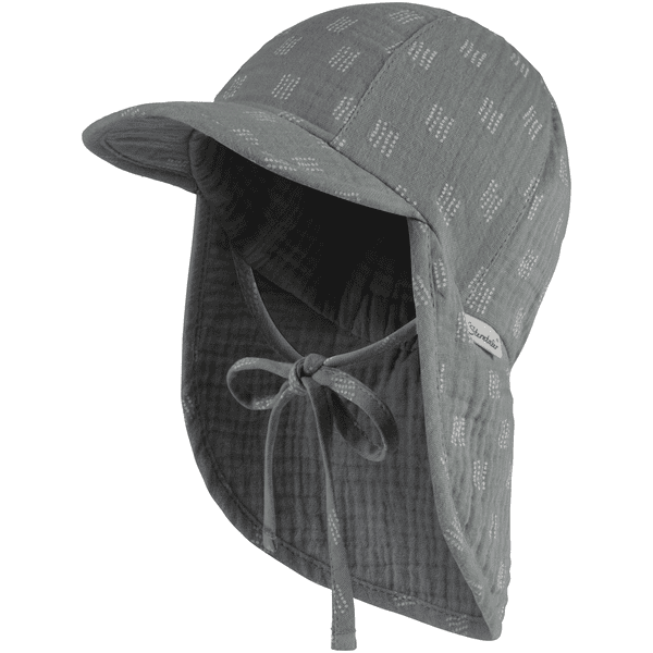 Sterntaler Cappello a punta con protezione del collo in mussola verde pietra 
