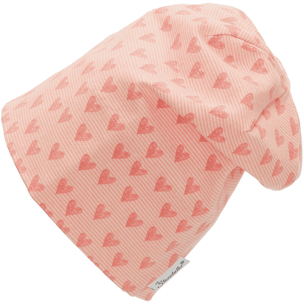 Sterntaler Slouch-Beanie Herzen rosa