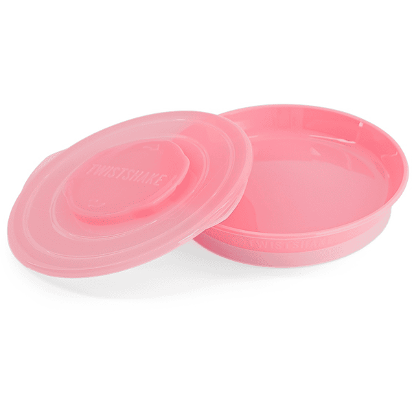 TWIST SHAKE dětský talíř 6+ měsíců pastelově růžový