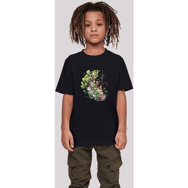 F4NT4STIC T-Shirt Baum mit Blumen schwarz Tee Unisex