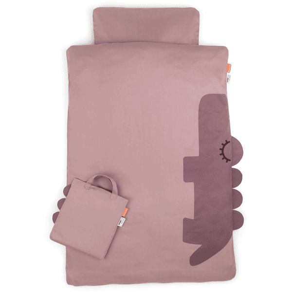 Done by Deer ™ Set di biancheria da letto Junior Sleepy 100 x 140 cm Croco Pink