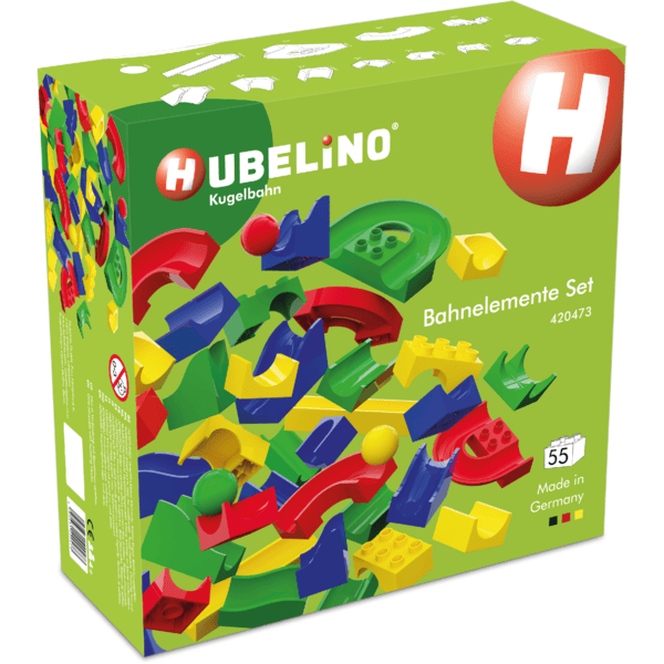 HUBELINO® Kugelbahn Bahnelemente Set, 55-teilig