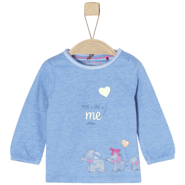s.Oliver Girl s camisa de manga larga azul claro melange