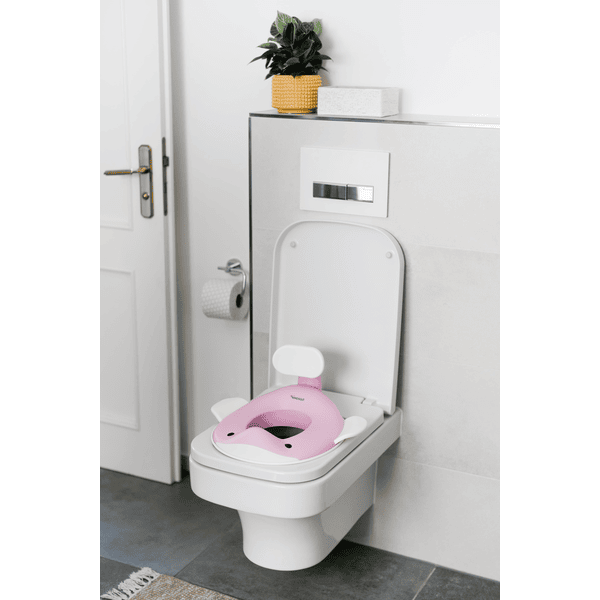 KINDSGUT Réducteur de toilettes enfant baleine rose doux