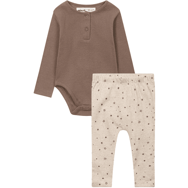 Minoti Sæt med body og leggings grå/beige