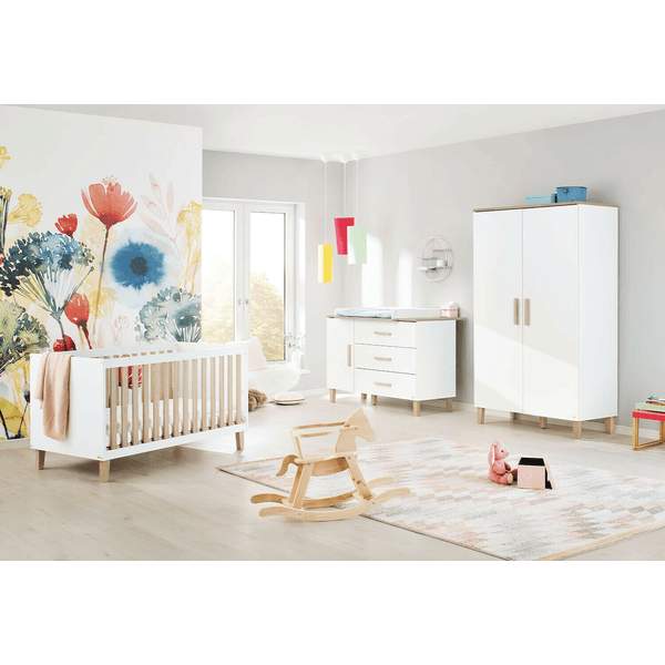 Pinolino Kinderzimmer Lumi 2-türig extrabreit mit Bett 60 x 120 cm