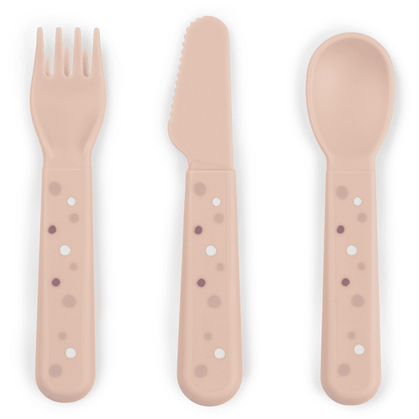 Done by Deer™ Couverts enfant Foodie Happy dots PP rose