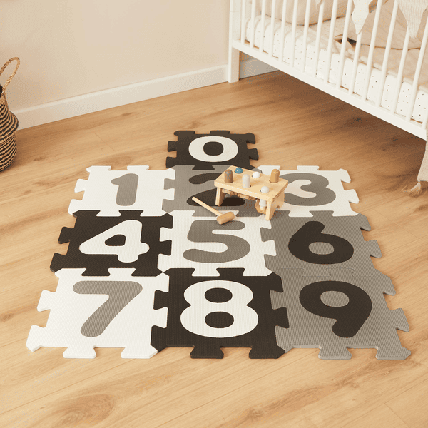 bieco Alfombra infantil Puzzle letras Negro Blanco 