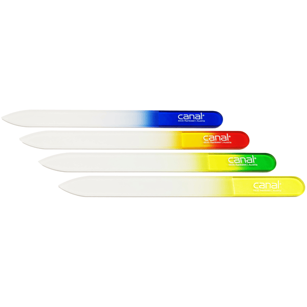 pilník z tvrzeného skla canal® s barevnou rukojetí 14 cm