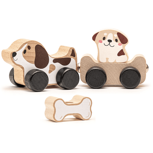 feit Bedachtzaam Zin Cubika Toys Houten speelgoed "Slimme puppies | pinkorblue.nl