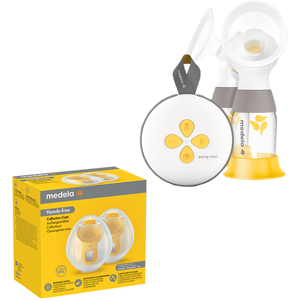 Medela Doppel-Milchpumpe elektrisch Swing Maxi + Doppelpumpset Hands-free