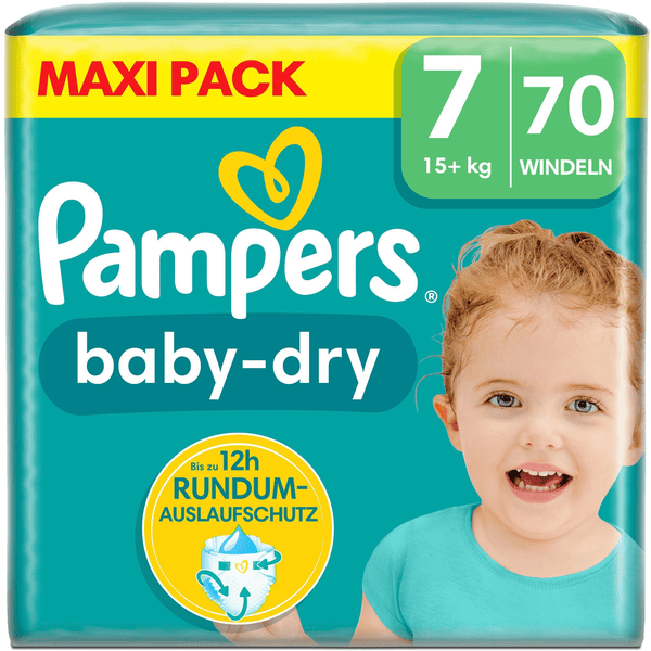 Pampers Baby-Dry bleer, størrelse 7, 15+ kg, Maxi Pack (1 x 70 bleer)