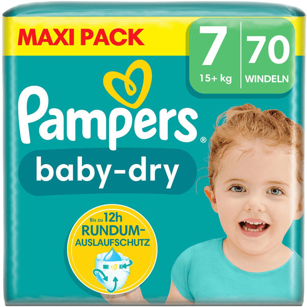 Pampers Pieluszki Baby-Dry, rozmiar 7, 15+ kg, Maxi Pack (1 x 70 pieluszek)