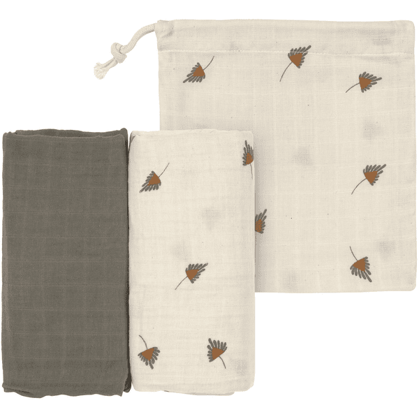 LÄSSIG Mulltücher L 2er Pack taupe 80 x 80 cm