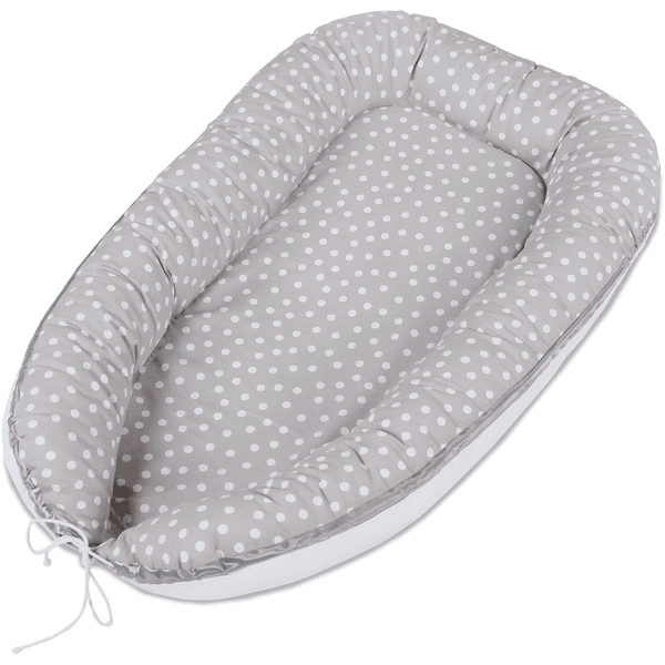 babybay ® Cuddle Nest perlegrå prikker hvit