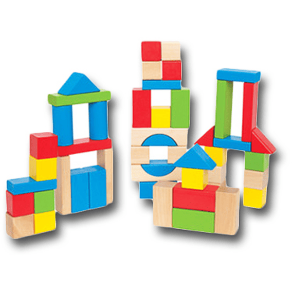Hape Cubes de jeu multicolores bois 50 pièces E0409