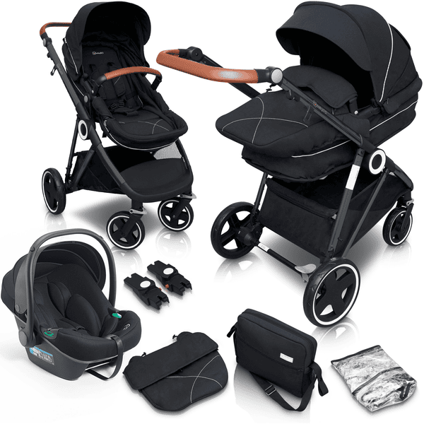 babyGO Anthracite Wózek dziecięcy Halime 3 w 1 Black 