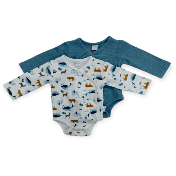 LITTLE  Ympäröivä bodysuit 2-pack New Melange petrol melange 