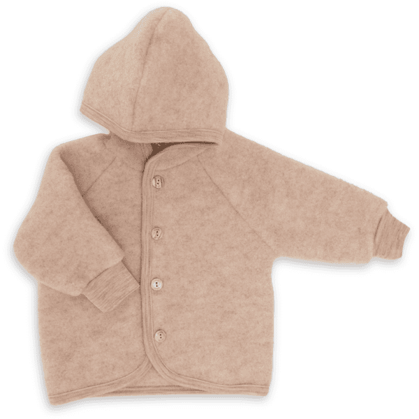 Engel Babyjacke mit Kapuze Sand melange