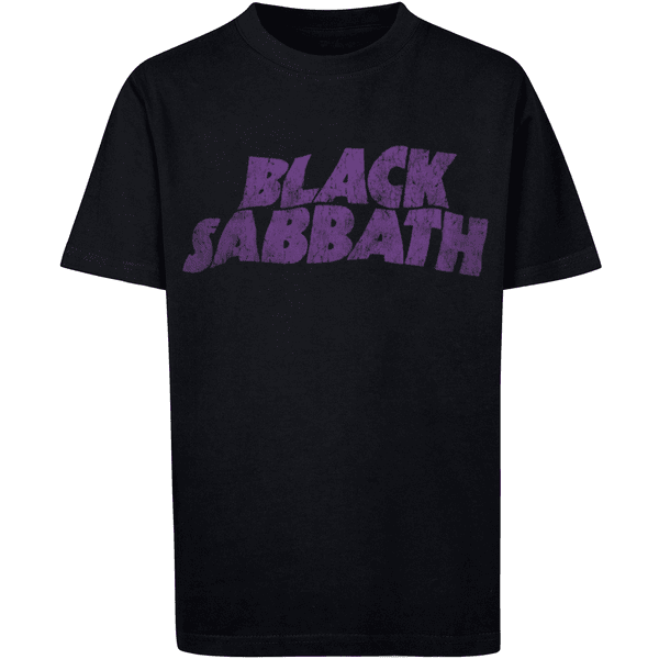 Distressed Logo Sabbath schwarz T-Shirt Metal Black Wavy Band F4NT4STIC Black Heavy