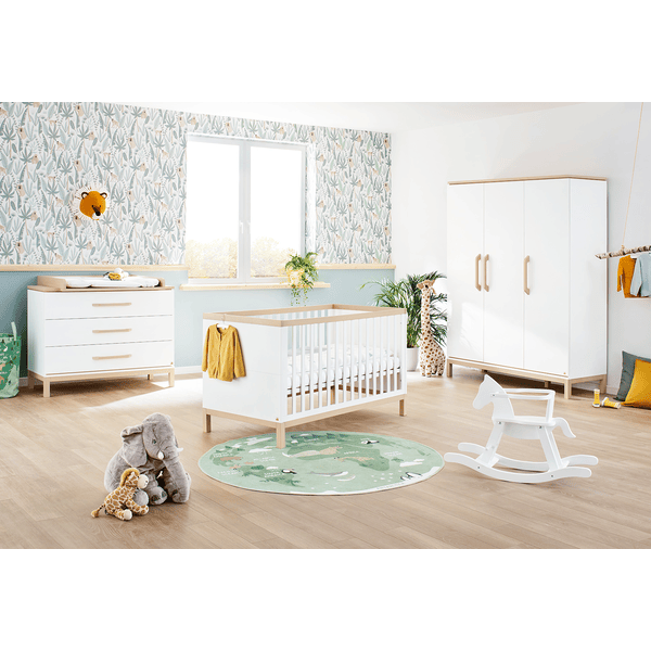 Pinolino Chambre bébé trio lit armoire 3 portes commode Light large