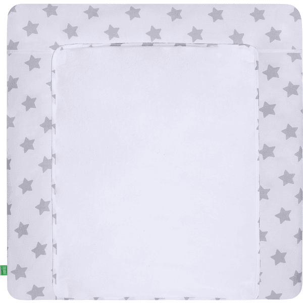 LULANDO Wickelauflage mit 2 Bezügen Sterne weiß 76 x 76 cm
