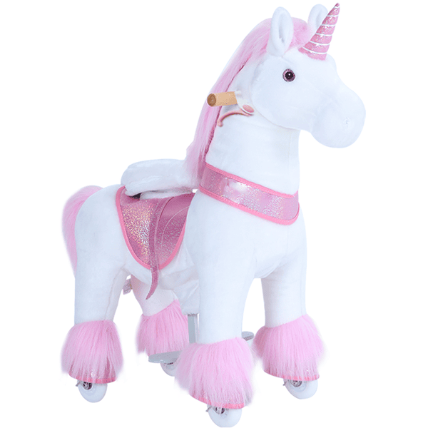 PonyCycle® Unicornio de juguete con freno de mano rosa grande