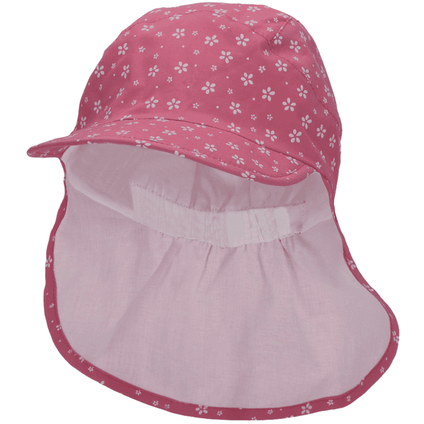 Sterntaler Schirmmütze mit Nackenschutz Blumen pink 