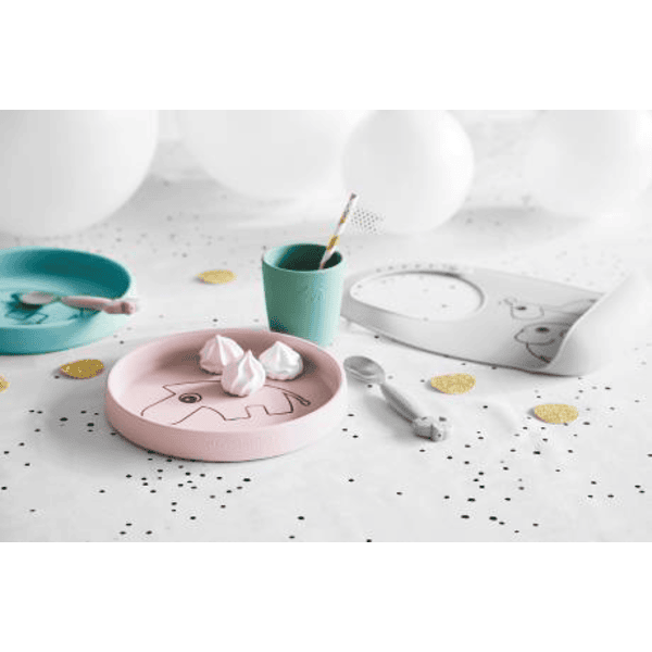 Coffret vaisselle bébé en silicone Lama Done by Deer - Dröm Design