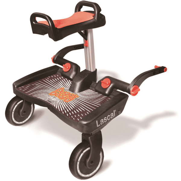 Lascal Buggy Board Maxi + schwarz mit Sitz rot