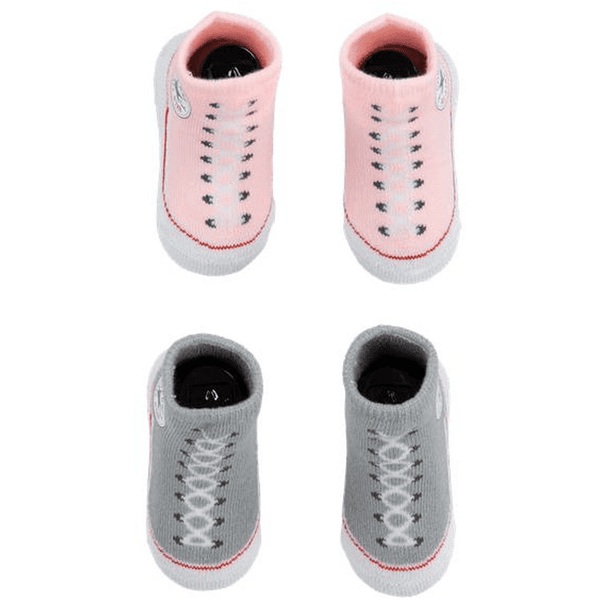 Converse 2 paia di calzini rosa/grigio