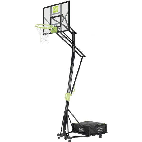EXIT Galaxy verplaatsbare Basket ballenmand op wieltjes met dunkring - groen/zwart