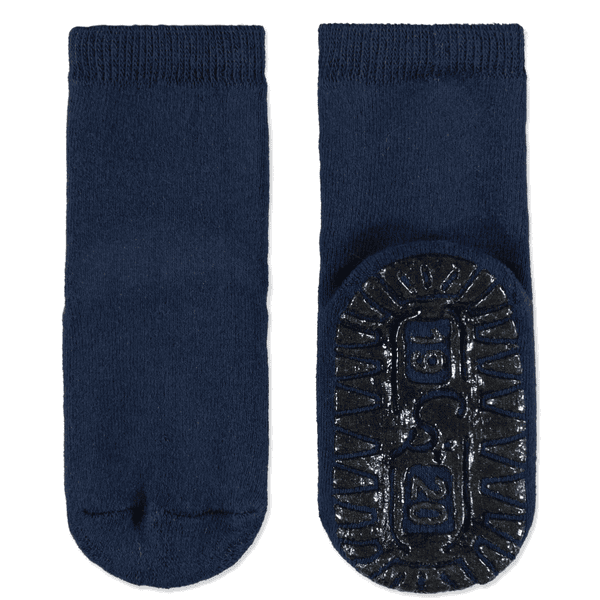 Sterntaler Chaussettes enfant à semelles Soft uni bleu marine