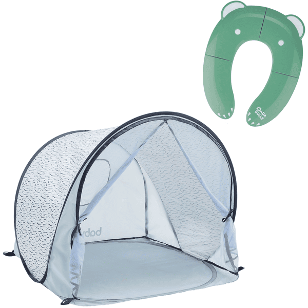 babymoov Strandmuschel Blue Waves mit UV-Schutz 50+ inkl. Badabulle Toilettensitz faltbar