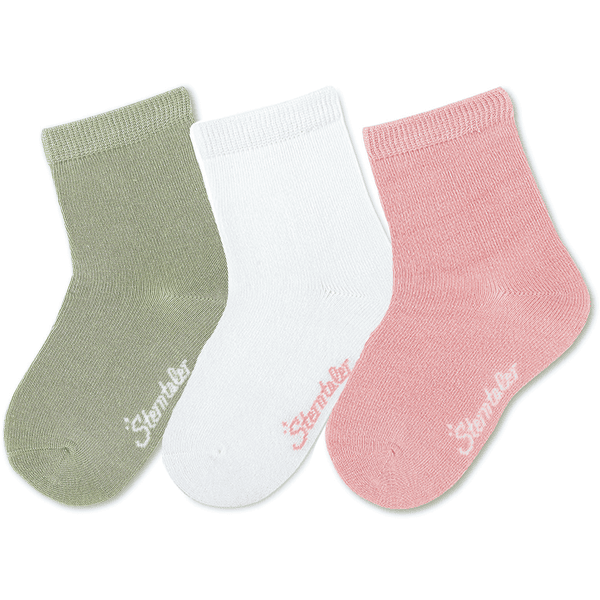 Sterntaler Skarpetki 3-pack Uni Bamboo Pale Pink