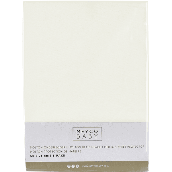 MEYCO White Cuscino da letto Molton confezione da 3 pezzi 68 x 75 cm